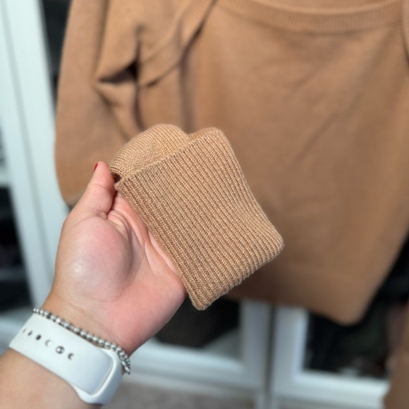 NWT PAIGE Designer Brown Camel Cherise Keyhole Turtleneck Sweater Size Medium - Picture 9 of 11